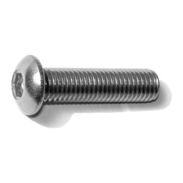 Midwest Fastener 1/4"-28 Socket Head Cap Screw, Button, Plain 18-8 Stainless Steel, 1 in Length, 6 PK 79203 - main